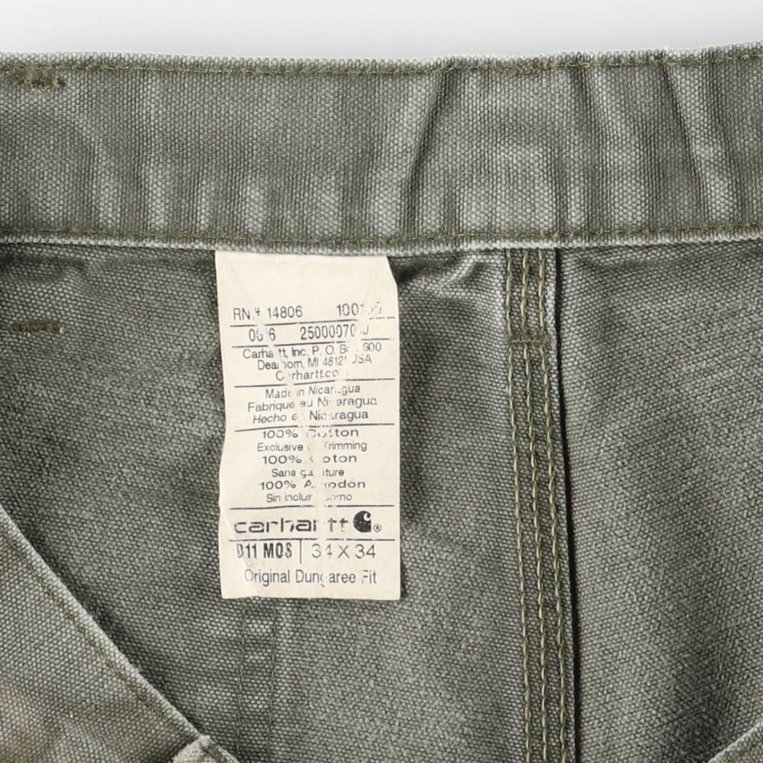 Carhartt Original Dungaree Fit Duck Painter Pants, Men's, W35 equivalent cotton Khaki type Vintage Second Hand