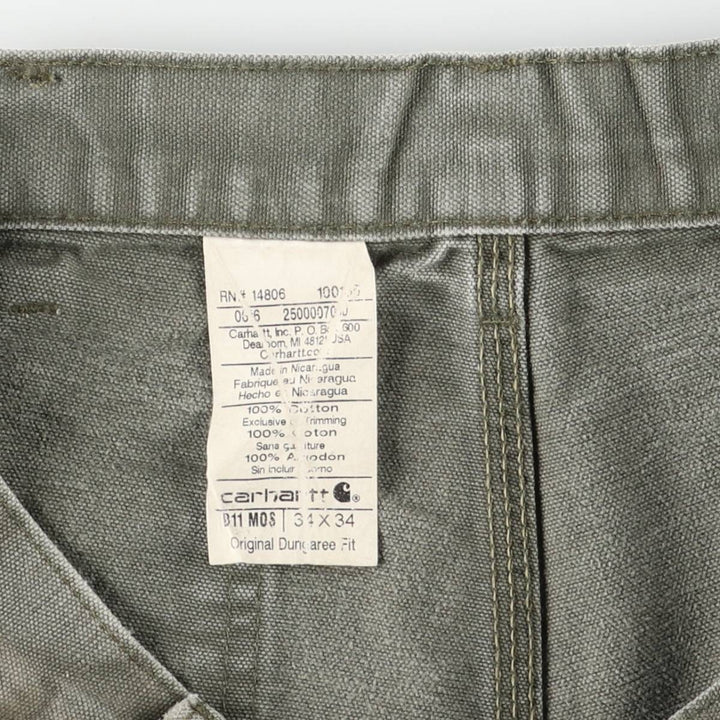 Carhartt Original Dungaree Fit Duck Painter Pants, Men's, W35 equivalent cotton Khaki type Vintage Second Hand