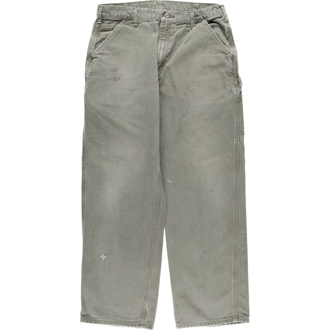 Carhartt Dungaree Fit Duck Painter Pants, Men's, W35 equivalent cotton Khaki type sage green Vintage Second Hand
