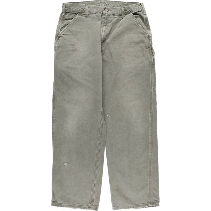 Carhartt Dungaree Fit Duck Painter Pants, Men's, W35 equivalent cotton Khaki type sage green Vintage Second Hand