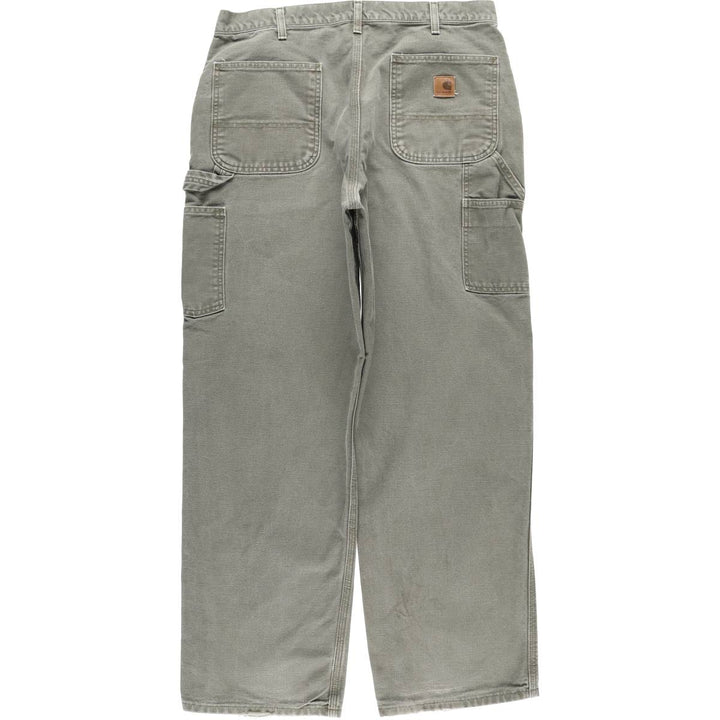 Carhartt Dungaree Fit Duck Painter Pants, Men's, W35 equivalent cotton Khaki type sage green Vintage Second Hand