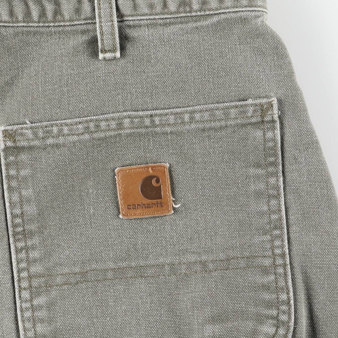 Carhartt Dungaree Fit Duck Painter Pants, Men's, W35 equivalent cotton Khaki type sage green Vintage Second Hand