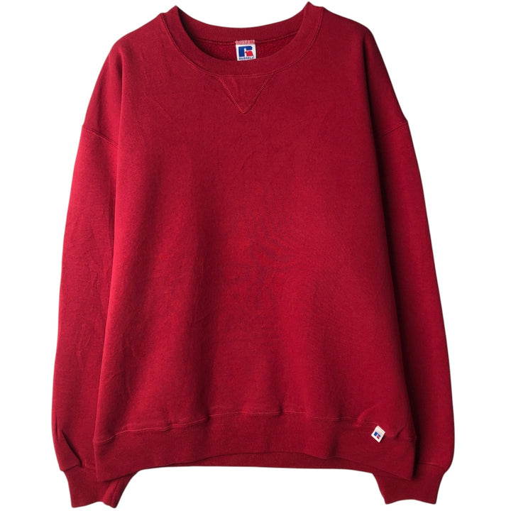 90'S Russell Athletic Plain Blank Sweatshirt, Men's Size L (Equivalent), Vintage cotton red type Vintage Second Hand