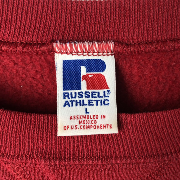 90'S Russell Athletic Plain Blank Sweatshirt, Men's Size L (Equivalent), Vintage cotton red type Vintage Second Hand