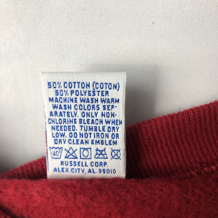 90'S Russell Athletic Plain Blank Sweatshirt, Made in USA, Men's Size L (approx.), Long Sleeve, Vintage cotton red type Vintage Second Hand