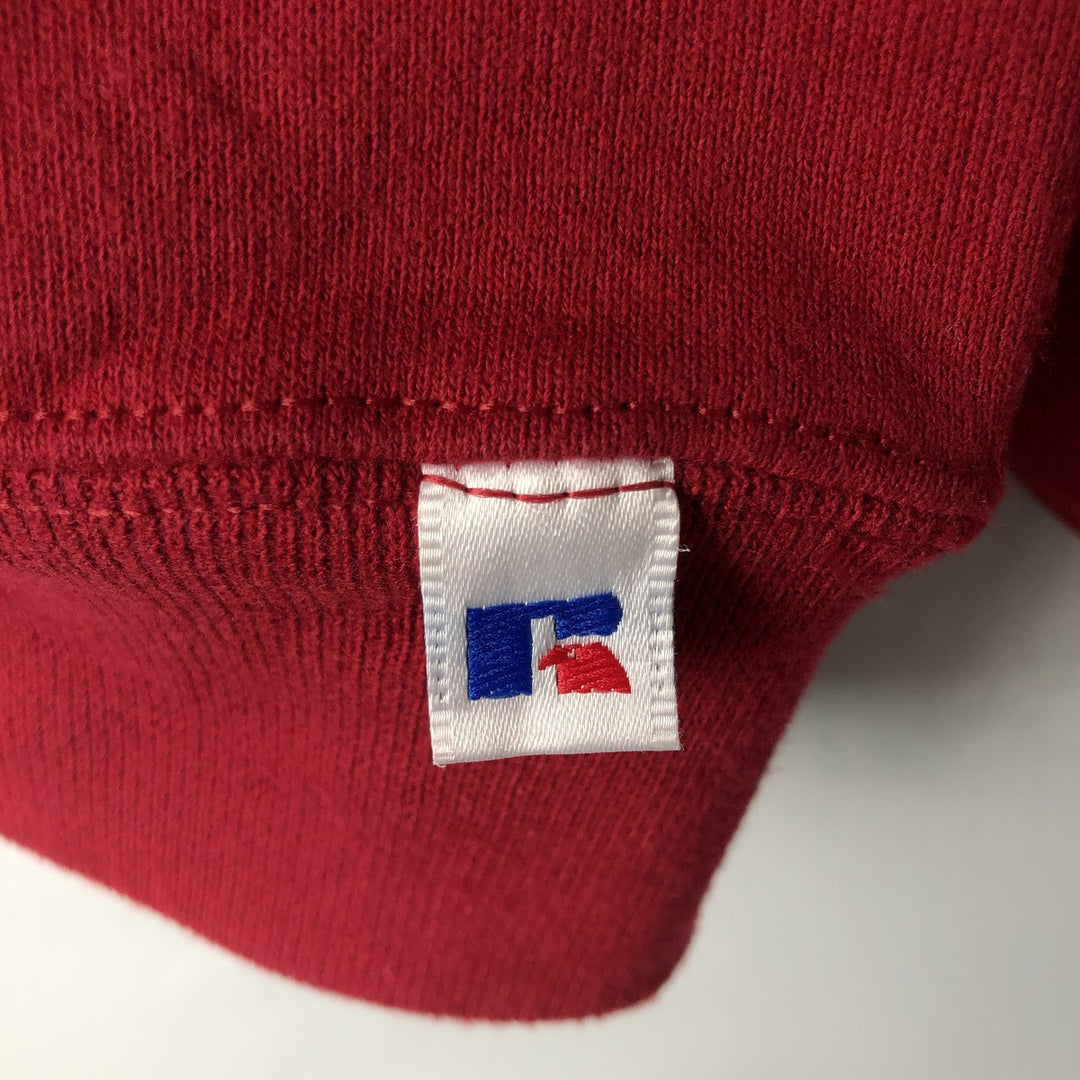 90'S Russell Athletic Plain Blank Sweatshirt, Made in USA, Men's Size L (approx.), Long Sleeve, Vintage cotton red type Vintage Second Hand