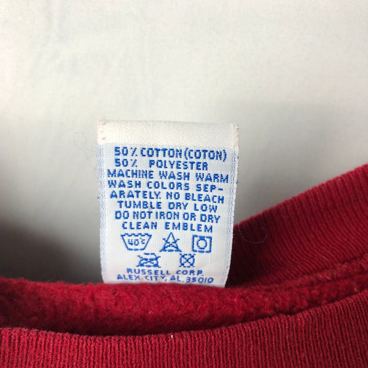 90'S Russell Athletic Plain Blank Sweatshirt, Made in USA, Men's XL (approx.), Long Sleeve, Vintage cotton red type Vintage Second Hand