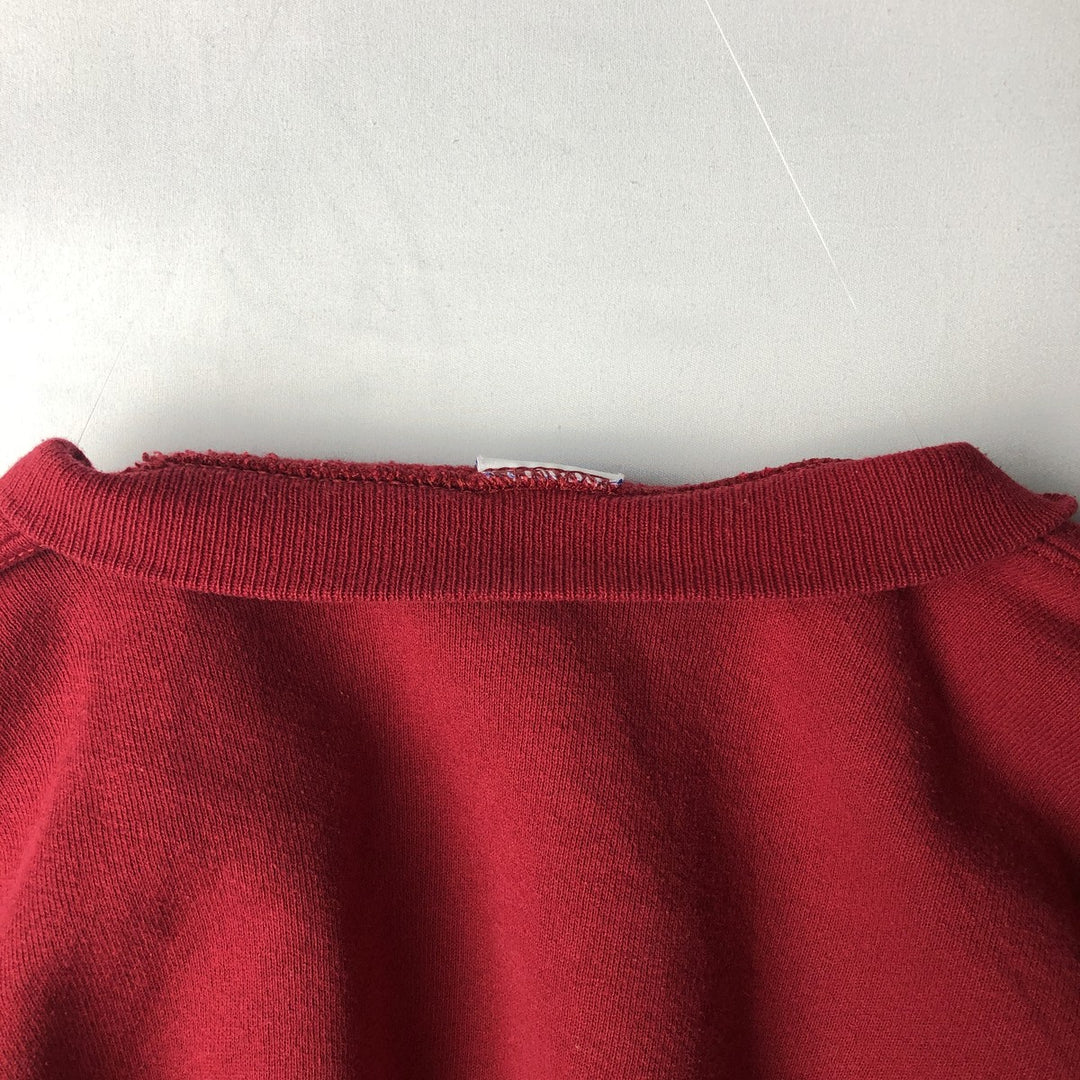 90'S Russell Athletic Plain Blank Sweatshirt, Made in USA, Men's XL (approx.), Long Sleeve, Vintage cotton red type Vintage Second Hand