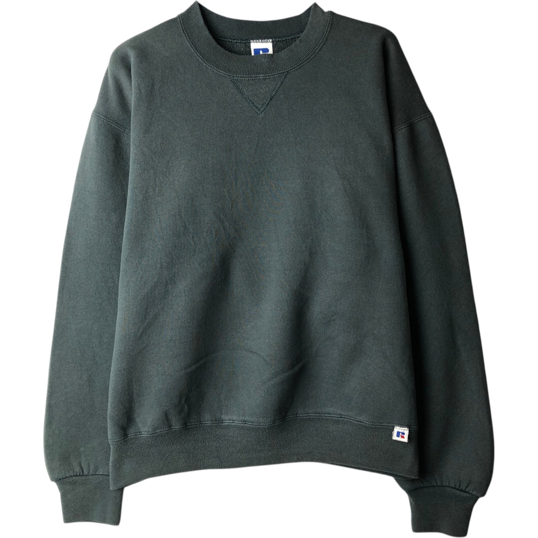 Vintage 90'S Russell ATHLETIC blank sweatshirt, made in the USA, size M, men's. cotton dark green Vintage Second Hand