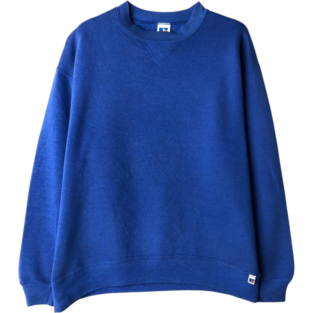 Russell Athletic Plain Blank Sweatshirt, Made in USA, Men's Size XL (Equivalent), Vintage. cotton blue type Vintage Second Hand