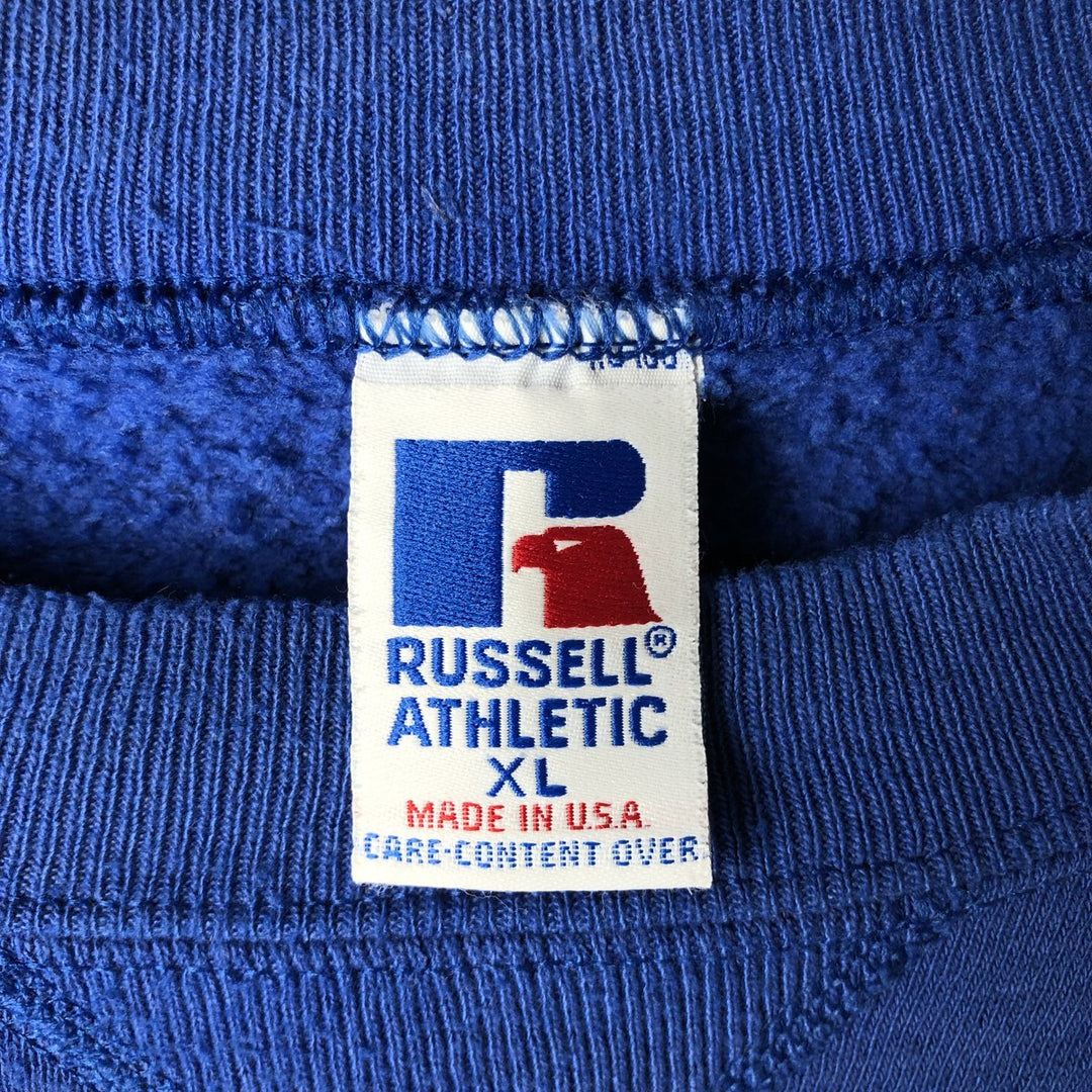 Russell Athletic Plain Blank Sweatshirt, Made in USA, Men's Size XL (Equivalent), Vintage. cotton blue type Vintage Second Hand