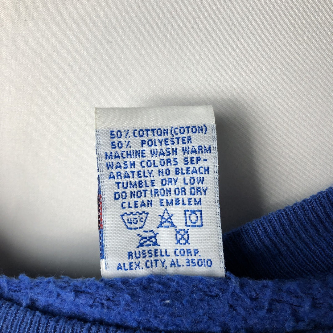 Russell Athletic Plain Blank Sweatshirt, Made in USA, Men's Size XL (Equivalent), Vintage. cotton blue type Vintage Second Hand