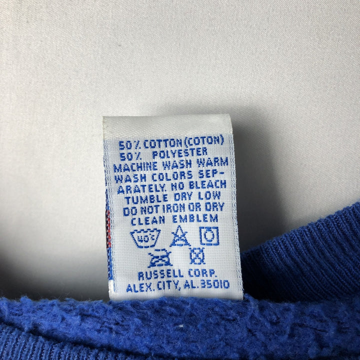 Russell Athletic Plain Blank Sweatshirt, Made in USA, Men's Size XL (Equivalent), Vintage. cotton blue type Vintage Second Hand
