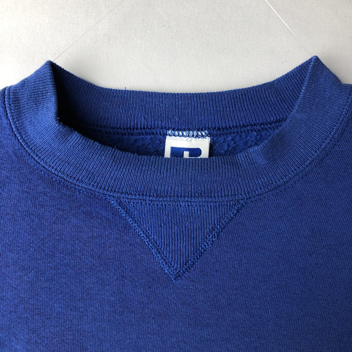 Russell Athletic Plain Blank Sweatshirt, Made in USA, Men's Size XL (Equivalent), Vintage. cotton blue type Vintage Second Hand