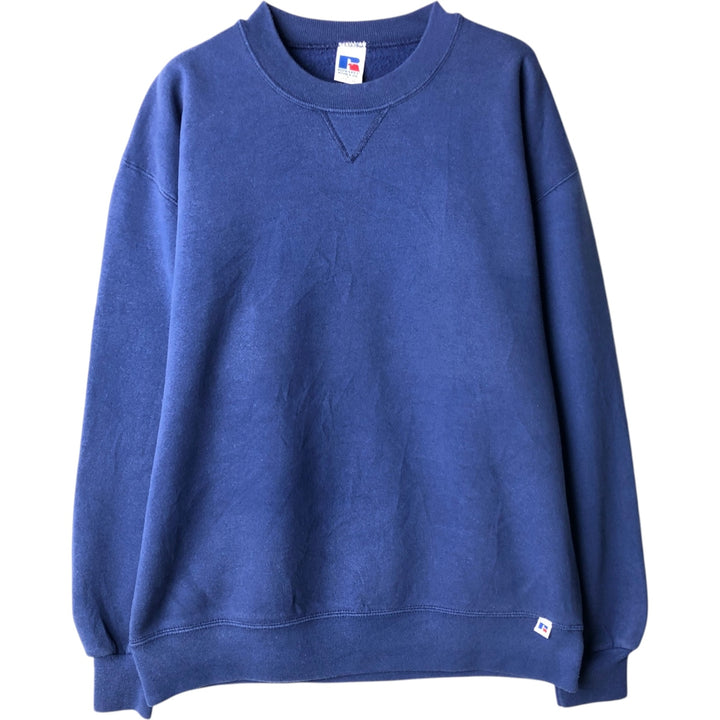 Vintage 90'S Russell ATHLETIC blank sweatshirt, made in the USA, size L, men's cotton navy blue type Vintage Second Hand