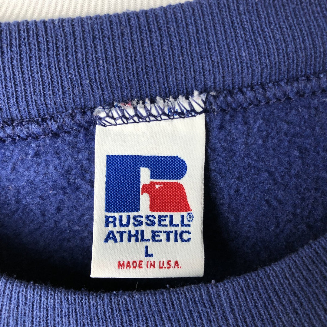 Vintage 90'S Russell ATHLETIC blank sweatshirt, made in the USA, size L, men's cotton navy blue type Vintage Second Hand