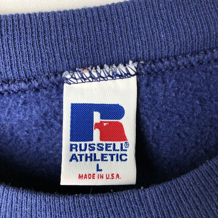 Vintage 90'S Russell ATHLETIC blank sweatshirt, made in the USA, size L, men's cotton navy blue type Vintage Second Hand