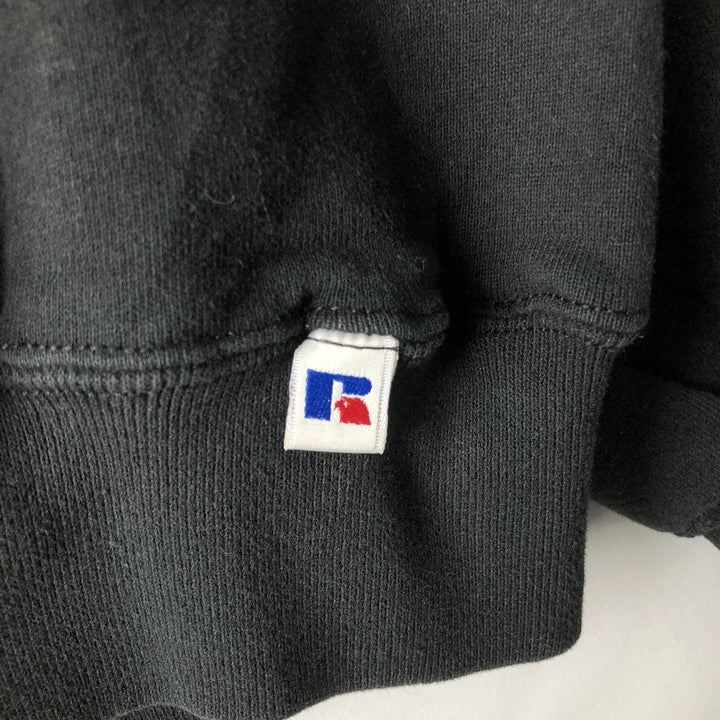 90'S Russell Athletic Plain Blank Sweatshirt, Men's XXL equivalent, Vintage cotton black type Vintage Second Hand
