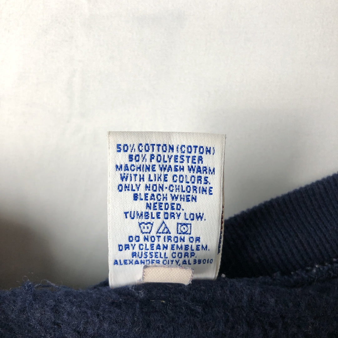 90'S Russell Athletic Plain Blank Sweatshirt, Men's Size L (Equivalent), Vintage cotton navy blue type Vintage Second Hand
