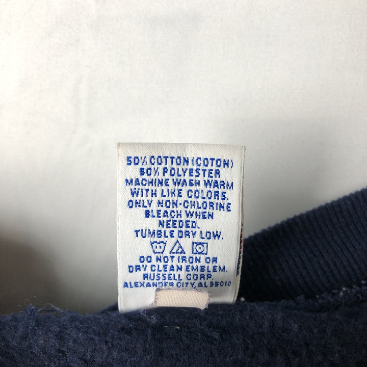 90'S Russell Athletic Plain Blank Sweatshirt, Men's Size L (Equivalent), Vintage cotton navy blue type Vintage Second Hand