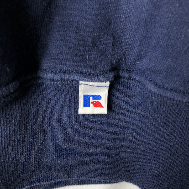 90'S Russell Athletic Plain Blank Sweatshirt, Men's Size L (Equivalent), Vintage cotton navy blue type Vintage Second Hand