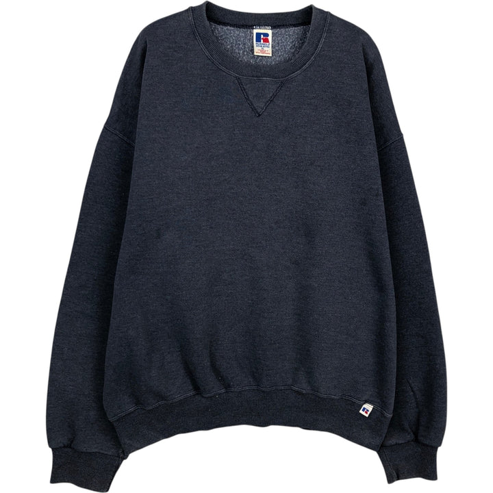 90'S Russell Athletic Plain Blank Sweatshirt, Men's Size XL (Equivalent), Vintage polyester Charcoal Vintage Second Hand