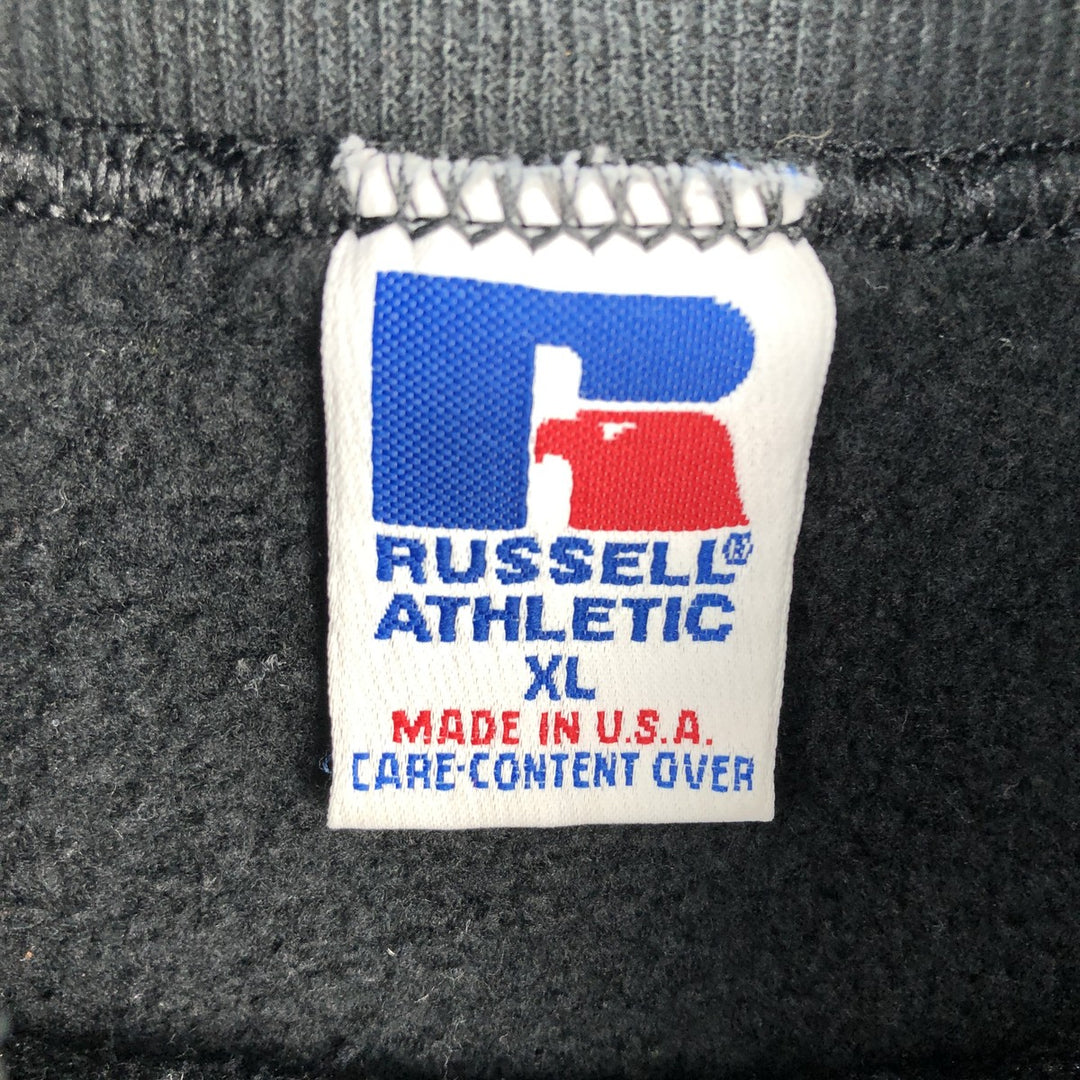 Russell Athletic Plain Turtleneck Blank Sweatshirt, Made in USA, Men's Size XL (approx.) cotton black type Vintage Second Hand