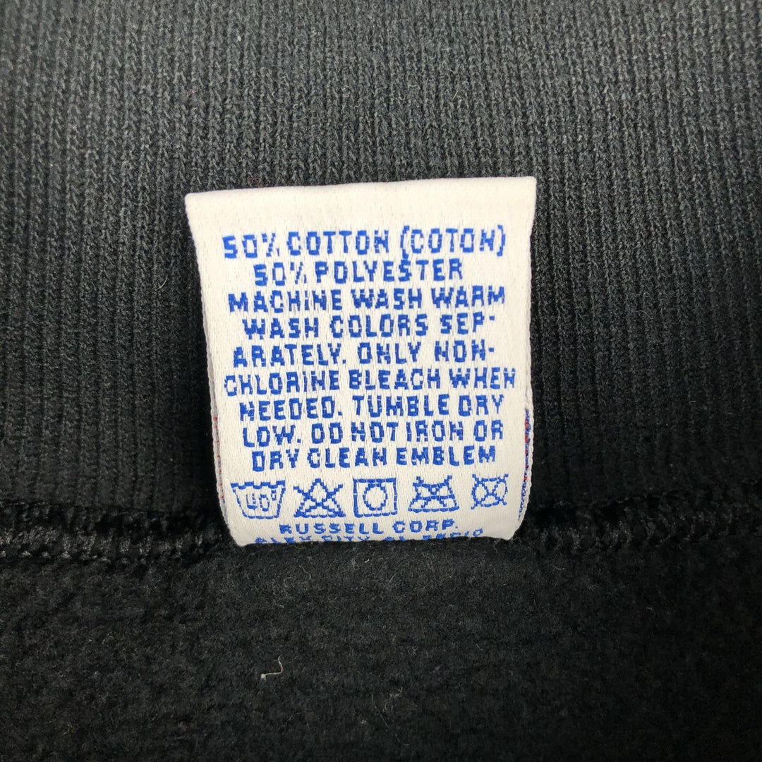 Russell Athletic Plain Turtleneck Blank Sweatshirt, Made in USA, Men's Size XL (approx.) cotton black type Vintage Second Hand