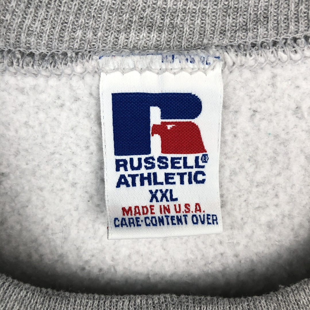 Vintage 90'S Russell ATHLETIC blank sweatshirt, made in the USA, men's size XXL. polyester gray type Vintage Second Hand