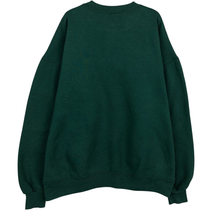 90'S Russell plain blank sweatshirt, sweatshirt, made in USA, men's XL size, vintage cotton green type Vintage Second Hand