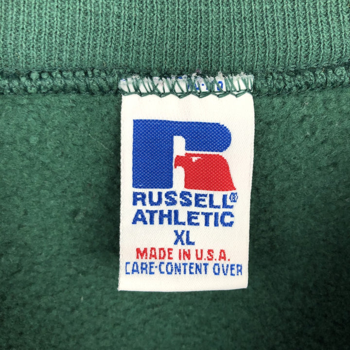 90'S Russell plain blank sweatshirt, sweatshirt, made in USA, men's XL size, vintage cotton green type Vintage Second Hand