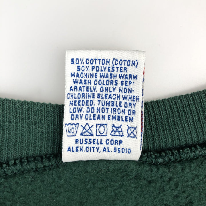 90'S Russell plain blank sweatshirt, sweatshirt, made in USA, men's XL size, vintage cotton green type Vintage Second Hand