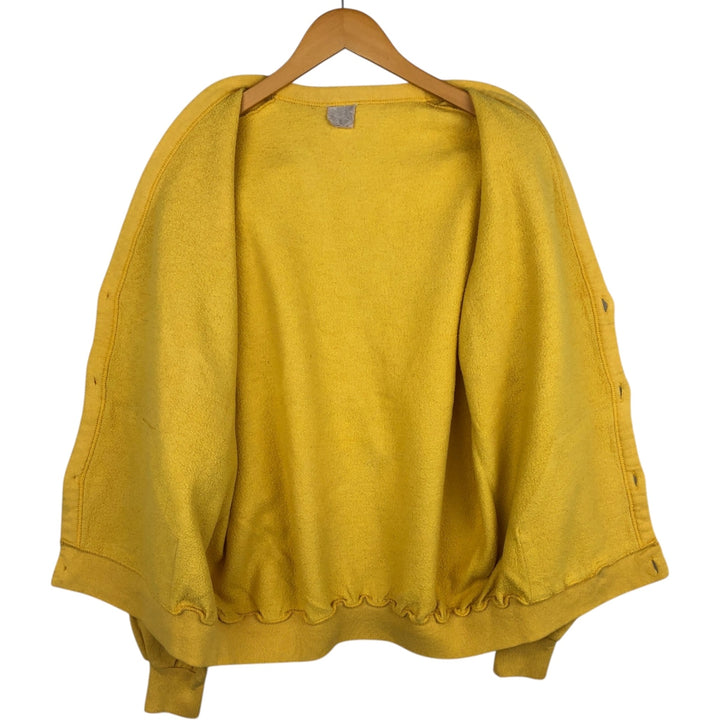 Men's Sweatshirt Cardigan (Size XL) cotton yellow type Vintage Second Hand