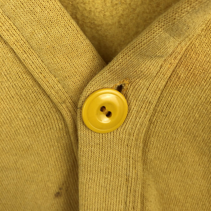 Men's Sweatshirt Cardigan (Size XL) cotton yellow type Vintage Second Hand