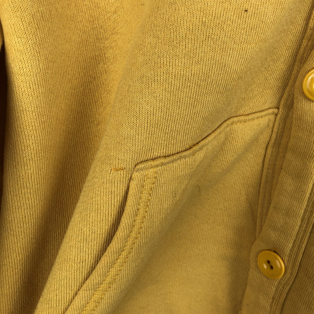 Men's Sweatshirt Cardigan (Size XL) cotton yellow type Vintage Second Hand