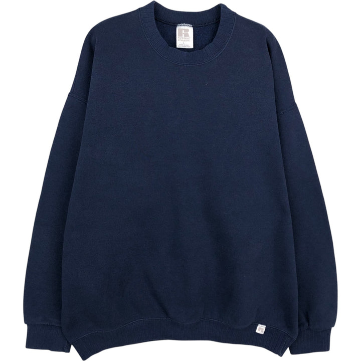 Vintage 90'S Russell ATHLETIC blank sweatshirt, made in the USA, size L, men's cotton navy blue type Vintage Second Hand