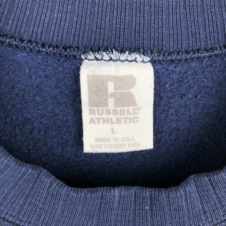 Vintage 90'S Russell ATHLETIC blank sweatshirt, made in the USA, size L, men's cotton navy blue type Vintage Second Hand