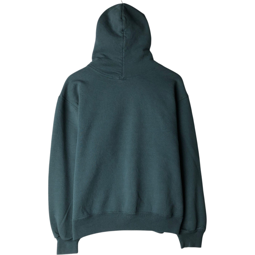 90'S Russell sweatshirt pullover hoodie, made in USA, men's size M, vintage cotton dark green Vintage Second Hand