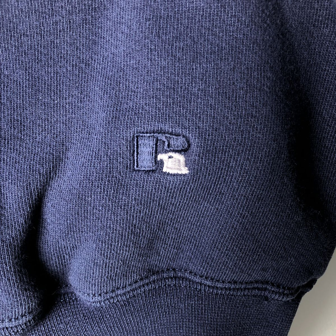 90'S Russell High Cotton Turtleneck Sweatshirt, Made in USA, Men's Size XL (Equivalent), Vintage cotton Navy blue Vintage Second Hand