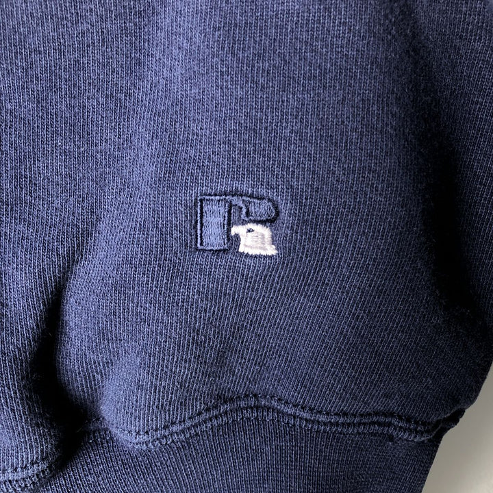 90'S Russell High Cotton Turtleneck Sweatshirt, Made in USA, Men's Size XL (Equivalent), Vintage cotton Navy blue Vintage Second Hand