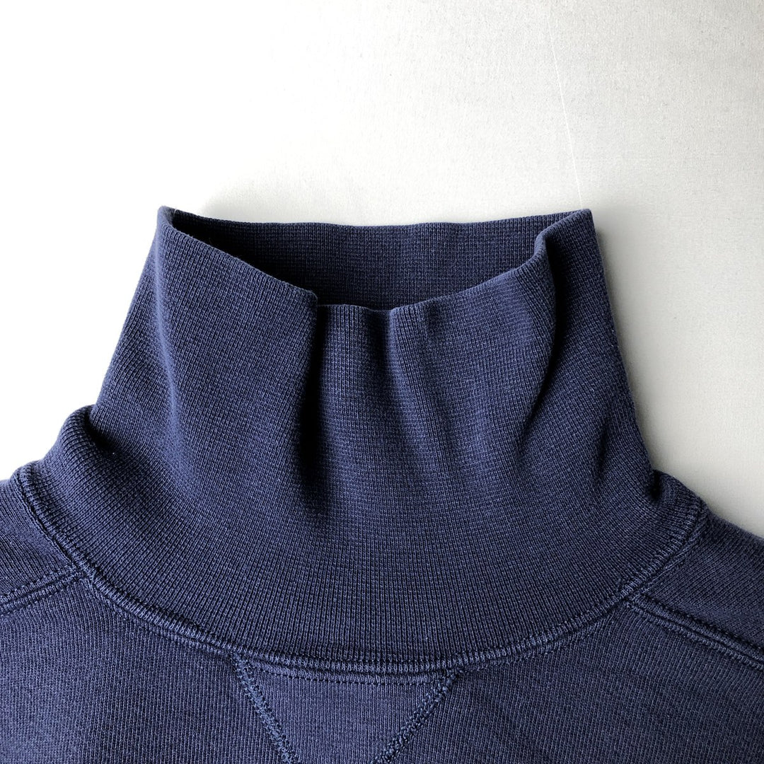 90'S Russell High Cotton Turtleneck Sweatshirt, Made in USA, Men's Size XL (Equivalent), Vintage cotton Navy blue Vintage Second Hand