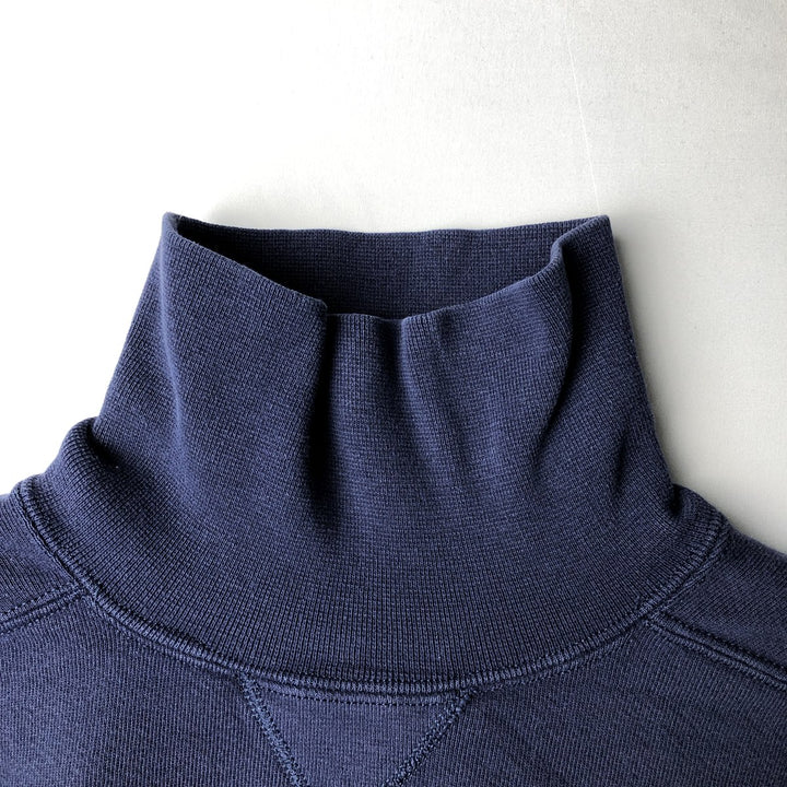 90'S Russell High Cotton Turtleneck Sweatshirt, Made in USA, Men's Size XL (Equivalent), Vintage cotton Navy blue Vintage Second Hand