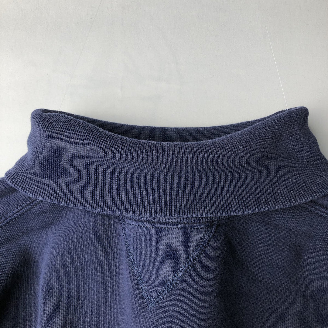 90'S Russell High Cotton Turtleneck Sweatshirt, Made in USA, Men's Size XL (Equivalent), Vintage cotton Navy blue Vintage Second Hand