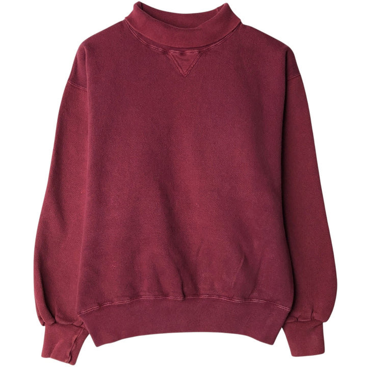 90'S Russell High Cotton Turtleneck Sweatshirt, Made in USA, Men's Size M (Equivalent), Vintage cotton Red type red-purple Vintage Second Hand