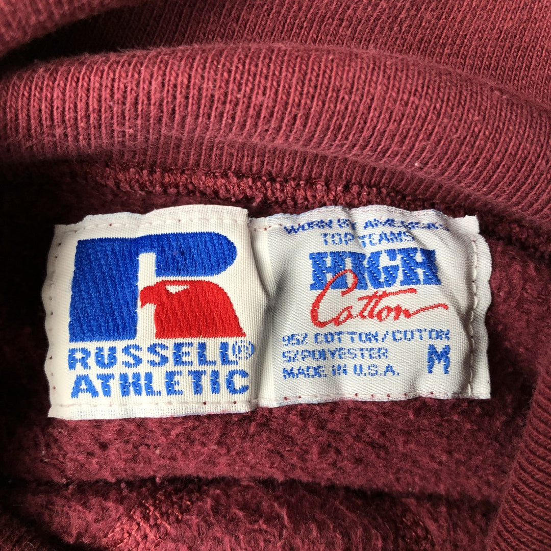 90'S Russell High Cotton Turtleneck Sweatshirt, Made in USA, Men's Size M (Equivalent), Vintage cotton Red type red-purple Vintage Second Hand