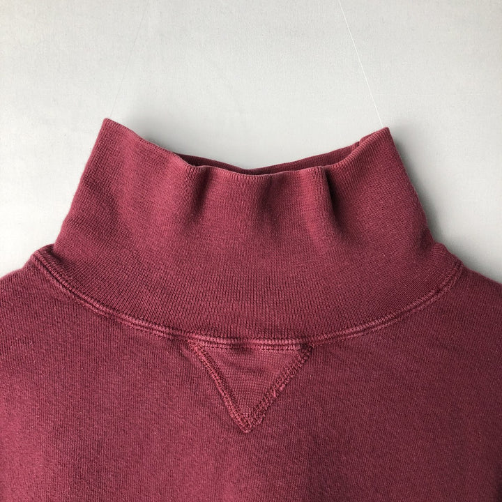 90'S Russell High Cotton Turtleneck Sweatshirt, Made in USA, Men's Size M (Equivalent), Vintage cotton Red type red-purple Vintage Second Hand