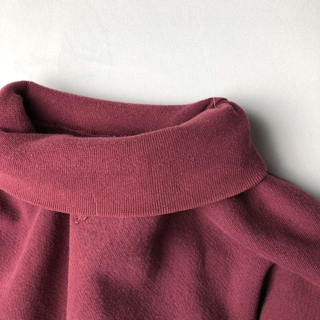 90'S Russell High Cotton Turtleneck Sweatshirt, Made in USA, Men's Size M (Equivalent), Vintage cotton Red type red-purple Vintage Second Hand