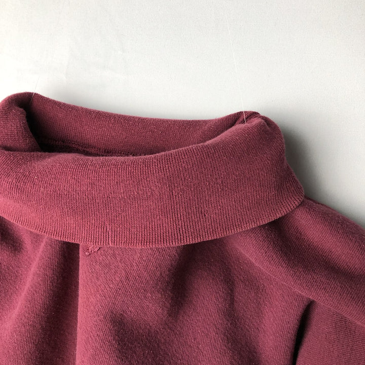 90'S Russell High Cotton Turtleneck Sweatshirt, Made in USA, Men's Size M (Equivalent), Vintage cotton Red type red-purple Vintage Second Hand