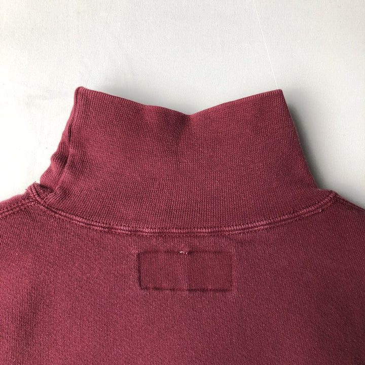 90'S Russell High Cotton Turtleneck Sweatshirt, Made in USA, Men's Size M (Equivalent), Vintage cotton Red type red-purple Vintage Second Hand