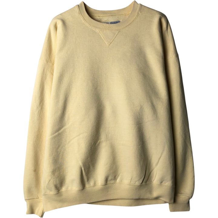 Vintage 90'S Russell High Cotton Blank Sweatshirt, Made in USA, Men's Size L cotton lemon yellow Vintage Second Hand